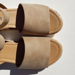 Soda Taupe Wedge Espadrille Sandal